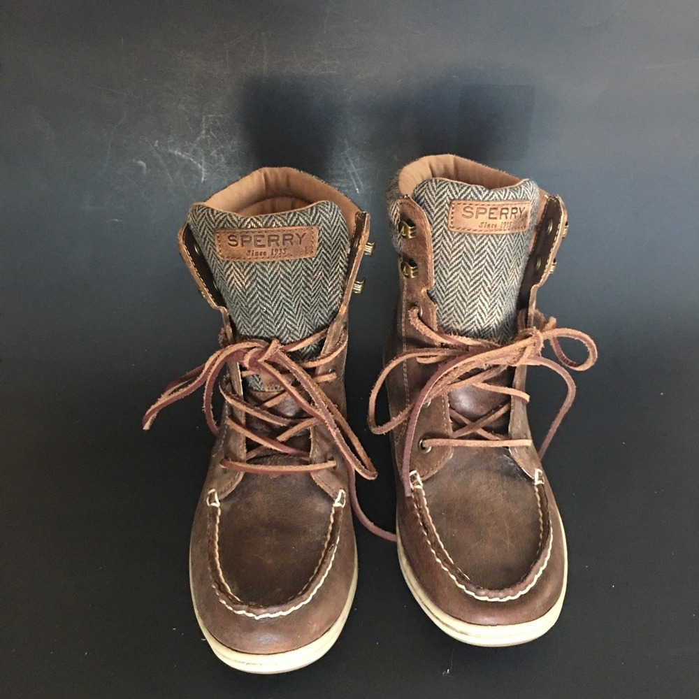 SPERRY Top Sider Women's Size 7.5M Brown Leather Ankle Boots. EUC - Picture 3 of 16